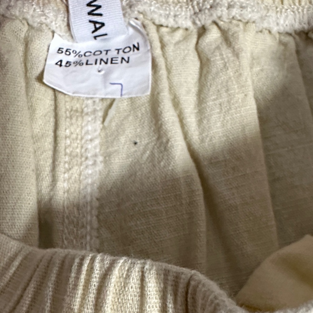 Cream Drawstring Pants - Picture 3 of 4